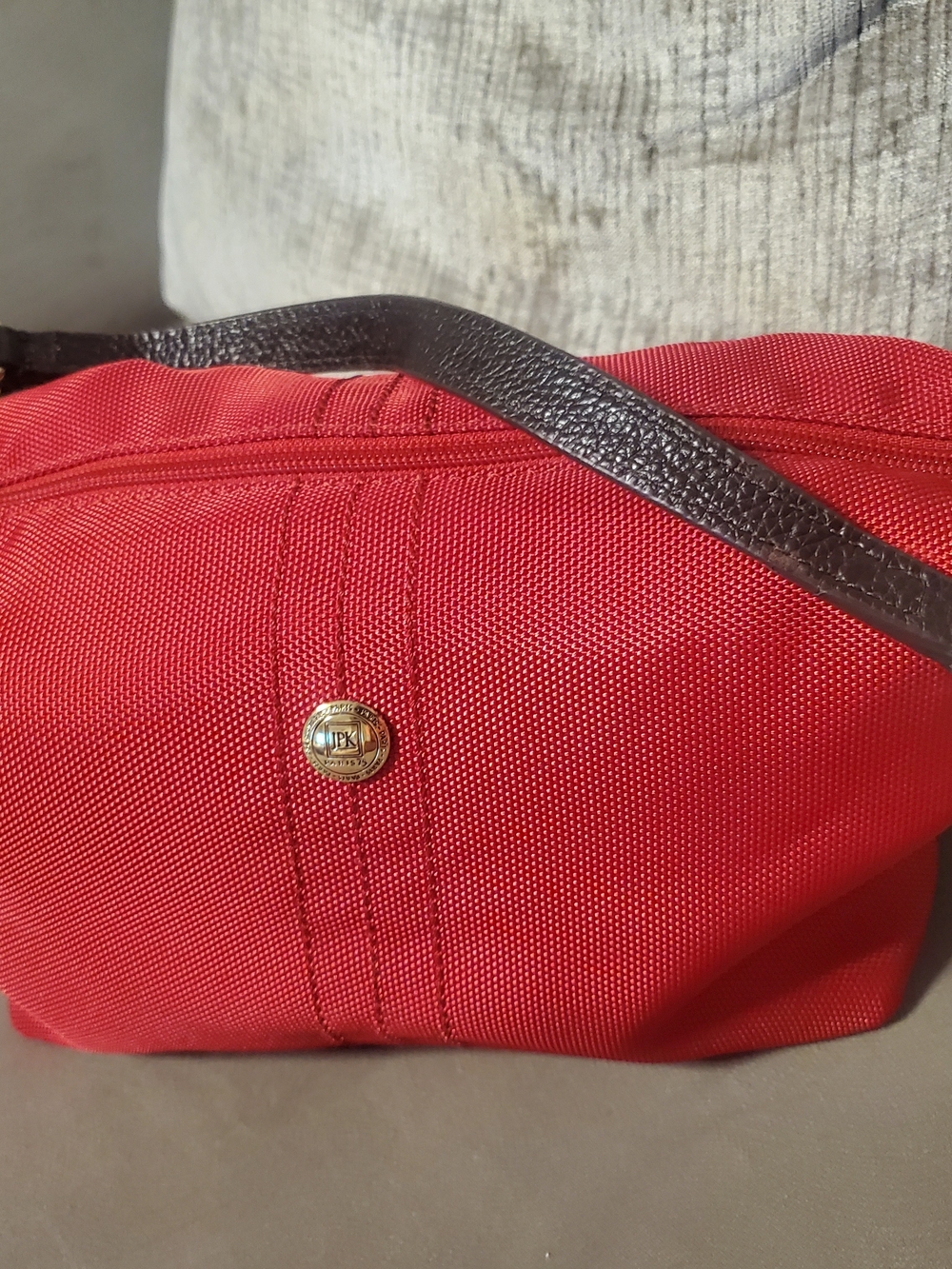 Summer Vintage JPK PARIS 75 NYLON&leather Red Shoulder Zipper Bag